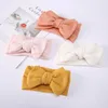 Hårtillbehör Big Bow Baby Headband Wide Elastic Girl Kids Turban Solid Färg Born Spädbarn Headwrap