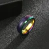 Kolor zmieniający pierścień 6 mm stal ze stali nierdzewnej Współzależna temperatura ślubna Pierścienie nastrojowe