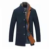Casaco de lã de mistura de lã masculino Jaquetas de lã de inverno quentes Térmicas Slim Fit Casacos de trincheira masculinos Cappotto Uomo T220810