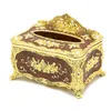 Elegante Gold Chic Serviette Fall Halter Hotel Dekoration Europäischen-stil Retro Karton Kreative Haushalt Wasserdichte Tissue Box RRB15466