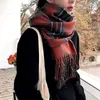 Sciarpe Inverno Caldo Plaid Designer di lusso Sciarpa in cashmere Scialle per donna Uomo Moda Spessa Retro Nappa britannica Pashmina Femme