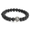 Charmarmband Drop Mix 7 Color Chakra Beads Black Lava Stone Strand Energy Men Diffuser Armband för att läka balans smycken