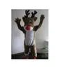 High quality hot EMS Rudolph Reindeer Mascot Costume Classic Cartoon Costumes Adult Size