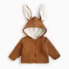 Mignon Oreilles De Lapin Épais Bébé Manteau De Noël Filles Garçons Manteau Automne Hiver Chaud À Capuche Survêtement Enfant Fille Vêtements J220718