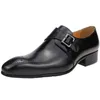 Mens formal lzapatos social masculino masculino homem homem vestido de casamento oxford para escritório brogue casual negócio apontou sapato preto 220321