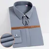 Женские блузкие рубашки Женская блузка скрытая передняя кнопка с длинным рукавом простой простой рубашка без карманного дизайна Slim-Fit Stretch Ladies Office f