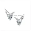 Stud S925 Sier Plated Crystal Opal Pearl Earrings Crown Wing Letters Earings Fashion Märke smycken för kvinnor Drop Delivery Yydhome DHD3E