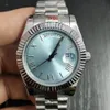 St9 Çelik Haberler Erkekler Saatler Bebek Mavi Kadran Yeni Otomatik Mekanik 41 MM Safir Cam Paslanmaz erkek izle