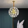 American Romantic Flower Pendant Lamps European Artistic Modern Pendant Lights Fixture French Elegant Bedroom Living Room Restaurang Hem Inomhusbelysning
