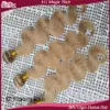 Brazylijska peruwiańska malezyjska indyjska miód Blode Hair 8a Strawberry Blonde Body Waveves 3pcs Lot Virgin Remy Human Hair Weavves 268c