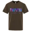 Мужские футболки летняя футболка мужская печать Trapstar негабаритная Top Tee Tee Harajuku Мужская одежда O-образное складывание.