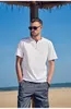 T-shirts pour hommes Style européen et américain Jeunesse Loisirs Été Col en V Bouton Décoration Demi-manches T-shirt à manches courtes