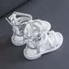 Kids Roman Hightop Flat Beach Sandals Children Girls Princess Solid Color Rain Shoes SMG118 220607