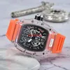 R Luxo de 3 pinos de quartzo relógio transparente Men Men Watch Automático Men Designer Wrist Hombre à prova d'água RELOJ