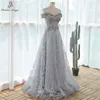 Eleganti paillettes in pizzo grigio fiori Abito da sera abiti da ballo abiti da sera abiti da festa robe soire mariage W220421