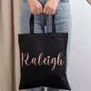 Personalized Custom Name Canvas Market Tote Bag Aesthetic Shopping Eco Frendly Shoulder Grocery Bags With Your Wedding Gift 220707
