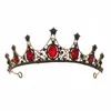 Copricapo barocco retrò nero lusso da sposa diademi di cristallo corone principessa regina spettacolo ballo strass velo diadema accessorio per capelli da sposa