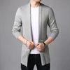 Hommes chandails hommes 2022 pull marque de mode Cardigan long mince pour ajustement pulls tricoté pardessus automne Style coréen décontracté hommes vêtements hommes