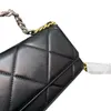 19 Woc Fashion Wallet Taschen Klassische Mini-Klappe Silber Gold Zweifarbig gesteppt Kartenhalter Geldbörse Kalbsleder Echtes Leder Kette Totes C200B