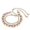 Link Chain 2pcs Curb z bransoletkami tenisowymi dla kobiet Miami Boho grube złoto urok bransoletki mody biżuterii 2022