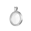 Sparkling Floating Locket Pendant Necklace 925 Sterling Silver Medium Necklaces for Women DIY Petite Charms Jewelry Making 396484CZ