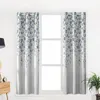 Curtain & Drapes Blue Grey Flower White Background Curtains Bedroom Living Room Luxury European CurtainsCurtain