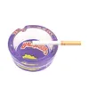 2023 Fashional Smoking accessories glass ashtray diameter 66mm round ashtray portable and easy to clean