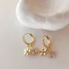 Dangle Lustre Micro Pave Zircone Fleur Hoop Boucles D'oreilles Pour Les Femmes Style Coréen Délicat Nouveaux Bijoux