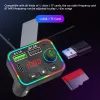 F4 Car Bluetooth FM Transmitter Colorful Backlight Wireless Radio Adapter Hands Free TF Card MP3 Player PD USB Charger