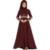 S-5XL Ricamo musulmano saudita senza sciarpa Abito da donna Plus Size Vita alta Arabia Big Swing Abbigliamento islamico africano FY1983165