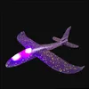 LED Flying Toys Lighted Gifts 48cm Laving Foam Plane Aircraft Launch Hand Raming Airplane الطائرات الطارئة الطبيعية الطراز 10 PCS L3856946