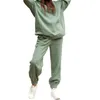 Sweats à capuche pour femmes Sweats à capuche pour femmes Automne Plus Survêtement en polaire Ensemble deux pièces Casual Surdimensionné Solide Femme Sweat à capuche de sport Costume Long P