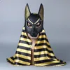 Egyptian Anubis Cosplay Face Mask Wolf Head Jackal Animal Masquerade Props Party Halloween Fancy Dress Ball 220812