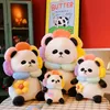 Nouveau dessin animé soleil fleur panda en peluche poupée sac à dos pandas poupées cadeau pour enfants