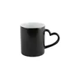 Color Changing Blank Coffee Mugs 11 Oz Ceramic Sublimation Mug Blanks with heart handel for DIY MATTE
