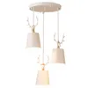 Pendant Lamps Nordic Modern Creative Lights Bedroom Warm Cute Lamp Restaurant Bar Decor Hanging Light Deer Black White 3LightsPendant