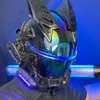 Party Masks Scroll Screen Horizontal Light Cold Light Cyberpunk Mask Cosplay SCIFI Equipment Music Festival Accessories Adult 230206