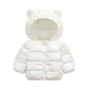 Giacca invernale da bambina Fashion New Colorful Glossy Hooded Warm Down Jackets Jacket 0-5 Year Old Bebe Abbigliamento per bambini di alta qualità J220718