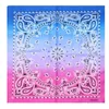 WZCX 55 55 cm de impressão de gradiente quadrado lenço de moda de hip hop da moda unissex Flores de algodão Flores de algodão