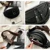 Stone Pattern PU Leather Waist Bags For Women Vintage Chain Waist Pack Female Fashion Fanny Pack Wide Strap Crossbody Chest Bag 220513