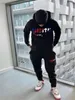 2022 Erkek ve Kadın Tasarımcı Trailtsuits Hoodies Pantolon Set Kapşonlu Erkek Ter Takım Patchwork Siyah Katı Marka Sonbahar Kış Hoodie Sweater Sportsuit M-3XL
