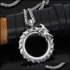 Pendant Necklaces Pendants Jewelry Ouroboros Eat Their Own Tail For Men Domineering Retro Accessories Ox Dhbwp
