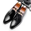 Mocassins à pampilles pour hommes, chaussures en cuir véritable marron noir, chaussures habillées italiennes pour hommes d'affaires