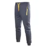 Męskie spodnie męskie sporty biegowe z kieszeniem zamkiem elastyczność długie spodnie Tracksuit Fitness trening Joggers Trening Gym Sweatpants 220826