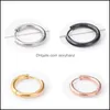 Hoop Hie Boucles D'oreilles Bijoux À La Mode Ronde Petit 8Mm-16Mm En Acier Inoxydable 316L Or Sie Rose Noir Simple Fête Pour Les Femmes Drop Delivery 2021 W