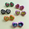 Stud Fashion Colorful Acrylic Crystal Love Heart Geometric Earrings Multicolor Zircon for Women Girl Travel Jewelrystud7667558