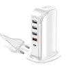 Pd20w qc3.0 5 portas tipo-c carregador hub divisor adaptador universal telefone móvel desktop parede multi estação de carregamento usb doca