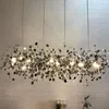 Pendellampor modern LED Crystal Chandelier Tree Branch Inomhus Hem Lampa Kök matsal Restaurang Suspension Luminair EDUDENT