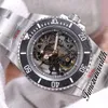 WWF Andrea Pirlo Project Skeleton SA3130 automatisch herenhorloge zwarte koolstofvezel bezel skelet wijzerplaat 904L stalen kast en armband 2645