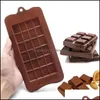 24 Griglia Quadrata Stampo per cioccolato Sile Dessert Block Bar Torta di ghiaccio Caramelle Zucchero Bake Mod Lx2747 Drop Delivery 2021 Mod di cottura Bakeware Cucina D